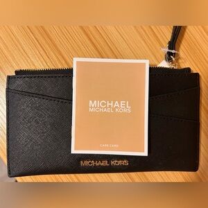 MICHAEL KORS Black wristlet/wallet/clutch